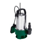 FERREX / GardenLine FST-1100  inox, nemesacél 1100W 20.000 l/óra kerti szivattyú, szennyvízszivattyú (búvárszivattyú) úszókapcsolóval (WU5909162 / 843305)