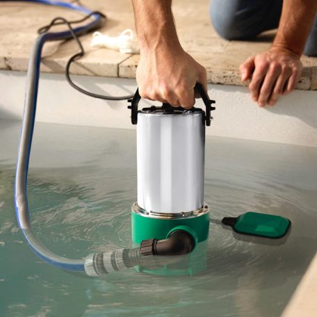 FERREX / GardenLine FST-1100  inox, nemesacél 1100W 20.000 l/óra kerti szivattyú, szennyvízszivattyú (búvárszivattyú) úszókapcsolóval (WU5909162 / 843305)