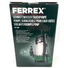 FERREX / GardenLine FST-1100  inox, nemesacél 1100W 20.000 l/óra kerti szivattyú, szennyvízszivattyú (búvárszivattyú) úszókapcsolóval (WU5909162 / 843305)