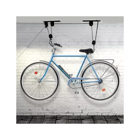 Fischer 97068 Cycle Lift Plus kerékpár és e-Bike lift, kerékpárlift, biciki tároló (csörlő) mennyezetre 30 kg teherbírással 26" - 28" (elektromos kerékpárokhoz is)