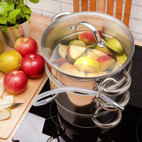 Florina nemesacél inox 5L 23cm szörpfőző, gyümölcslé, nektár készítő edény indukciós főzőlapra is