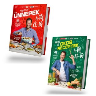   Street Kitchen & SPAR: Fördős Zé - Okos Receptek + Ünnepek A-tól Zé-ig 2 az 1-ben (2 db) original új szakácskönyv 93 + 98 kipróbált recepttel (2022, 2023)