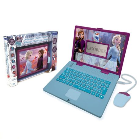 Lexibook Frozen (Jégvarázs) kétnyelvű angol - magyar játék laptop, beszélő, LCD kijelzős gyermek laptop, oktató foglalkoztató játék, egérrel