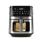 G3 Ferrari Friggisano Visual inox - fekete 1700W 6.5L / 1.5 kg XXL digitális Air Fryer, olajmentes, légkeveréses sütő, forrólevegős sütő, Airfryer