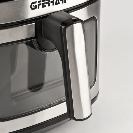 G3 Ferrari Friggisano Visual inox - fekete 1700W 6.5L / 1.5 kg XXL digitális Air Fryer, olajmentes, légkeveréses sütő, forrólevegős sütő, Airfryer