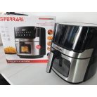 G3 Ferrari Friggisano Visual inox - fekete 1700W 6.5L / 1.5 kg XXL digitális Air Fryer, olajmentes, légkeveréses sütő, forrólevegős sütő, Airfryer
