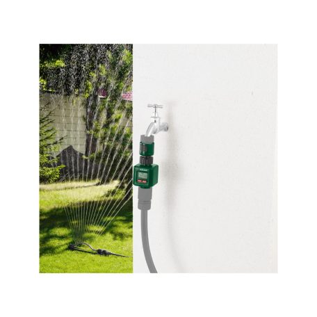 ParkSide GB-11828 digitális vízmennyiség számláló, vízmennyiség mérő, kerti víz átfolyásmérő, locsolásmérő óra