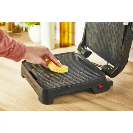 Tefal Inicio GC271D10 inox nemesacél kontaktgrill, 2000W panini - kontakt grill, grillsütő, 29 x 26 cm tapadásmentes sütőlapokkal