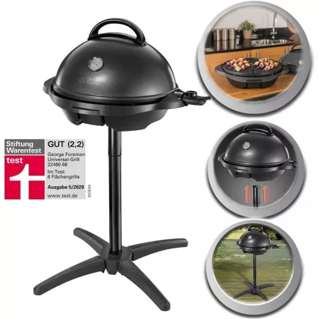 George Foreman 22460-56 kültéri / beltéri elektromos 2400W 2 az 1-ben grillsütő: asztali gömbgrill / állógrill