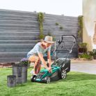 FERREX GLM44 Electric Lawnmover 1800W 44 cm elektromos fűnyíró, fűgyűjtős fűnyírógép nyomatékos motorral, 20-70 mm központi vágásmagasság állítással