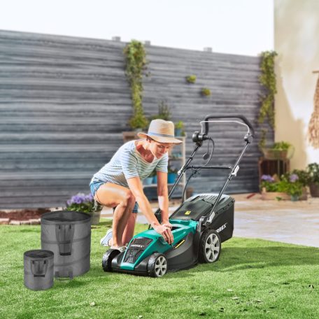 FERREX GLM44 Electric Lawnmover 1800W 44 cm elektromos fűnyíró, fűgyűjtős fűnyírógép nyomatékos motorral, 20-70 mm központi vágásmagasság állítással
