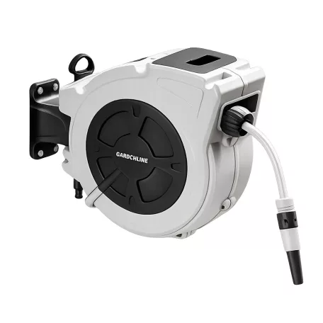 GardenLine GRHS-20B 20 méteres fali automata tömlődob, falra szerelhető tömlőtároló, tömlődoboz 20 m 1/2" locsolótömlővel és szórófejjel 