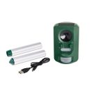 GardenLine ST-1512N Solar Animal Repeller - ultrahangos, napelemes, mozgásérzékelős, akkus kutya-macska riasztó, állatriasztó 1300 mAh cserélhető li-ion akkuval (PTUS)