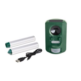   GardenLine ST-1512N Solar Animal Repeller - ultrahangos, napelemes, mozgásérzékelős, akkus kutya-macska riasztó, állatriasztó 1300 mAh cserélhető li-ion akkuval (PTUS)