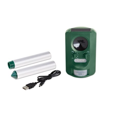 GardenLine ST-1512N Solar Animal Repeller - ultrahangos, napelemes, mozgásérzékelős, akkus kutya-macska riasztó, állatriasztó 1300 mAh cserélhető li-ion akkuval (PTUS)