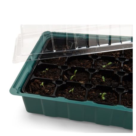 GardenLine PNK 36 x 23 x 12.5 cm 96 darabos palántázó készlet, 4 részes palántenevelő, vetőmag keltető készlet, mini melegágy 4 x 24 db palánta részére, átlátszó fedéllel