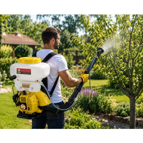 GardenMaster GM-0602814/3WF-3A 14L (14 literes) benzinmotoros, robbanómotoros háti permetező booster szivattyúval, 41.5 cm3 kétütemű permetezőgép
