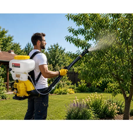 GardenMaster GM-0602814/3WF-3A 14L (14 literes) benzinmotoros, robbanómotoros háti permetező booster szivattyúval, 41.5 cm3 kétütemű permetezőgép