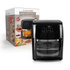 Gourmetmaxx 1800W 12 literes XL 9 in 1 Air Fryer, grillcsirke sütő, forrólevegős, légkeveréses digitális sütő, minisütő, forgó grillel, tepsivel, belső világítással (11216 V3)