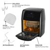   Gourmetmaxx 1800W 12 literes XL 9 in 1 Air Fryer, grillcsirke sütő, forrólevegős, légkeveréses digitális sütő, minisütő, forgó grillel, tepsivel, belső világítással (11216 V3)