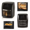   Gourmetmaxx 1800W 12 literes XL 9 in 1 Air Fryer, grillcsirke sütő, forrólevegős, légkeveréses digitális sütő, minisütő, forgó grillel, tepsivel, belső világítással (11216 V3)