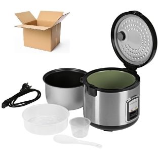   Bontott, szállítási sérült GourmetMaxx KLX10 inox 400W 2.2L elektromos luxus rizsfőző, pároló, nemesacél, automata risotto készítő, melegentartás funkcióval (14655)