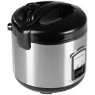 GourmetMaxx KLX10 inox 400W 2.2L elektromos luxus rizsfőző és pároló 1 liter töltőkapacitással, nemesacél, automata risotto készítő, melegentartás funkcióval (14655)