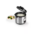 GourmetMaxx KLX10 inox 400W 2.2L elektromos luxus rizsfőző és pároló 1 liter töltőkapacitással, nemesacél, automata risotto készítő, melegentartás funkcióval (14655)