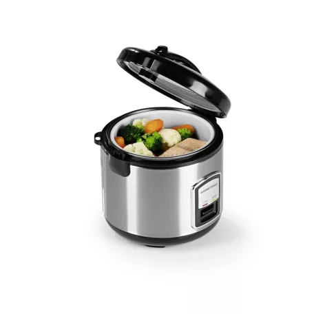 GourmetMaxx KLX10 inox 400W 2.2L elektromos luxus rizsfőző és pároló 1 liter töltőkapacitással, nemesacél, automata risotto készítő, melegentartás funkcióval (14655)