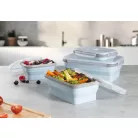 GOURMETMaxx 15096 Food Container Box 4 darabos (8 részes) összecsukható, hőálló szilikon élelmiszer tároló, frissentartó doboz szett fedővel 380 / 600 / 850 / 1300 ml