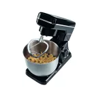 GourmetMaxx GM-15490 fekete 1500W 5L planetáris mixer, konyhai robotgép, 10 sebességfokozattal, 5 literes inox keverőtállal, multifunkciós fröccsenésgátló fedéllel