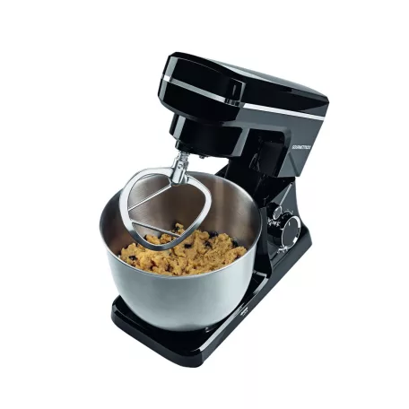 GourmetMaxx GM-15490 fekete 1500W 5L planetáris mixer, konyhai robotgép, 10 sebességfokozattal, 5 literes inox keverőtállal, multifunkciós fröccsenésgátló fedéllel