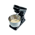 GourmetMaxx GM-15490 fekete 1500W 5L planetáris mixer, konyhai robotgép, 10 sebességfokozattal, 5 literes inox keverőtállal, multifunkciós fröccsenésgátló fedéllel