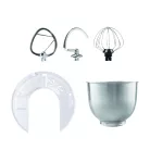 GourmetMaxx GM-15490 fekete 1500W 5L planetáris mixer, konyhai robotgép, 10 sebességfokozattal, 5 literes inox keverőtállal, multifunkciós fröccsenésgátló fedéllel