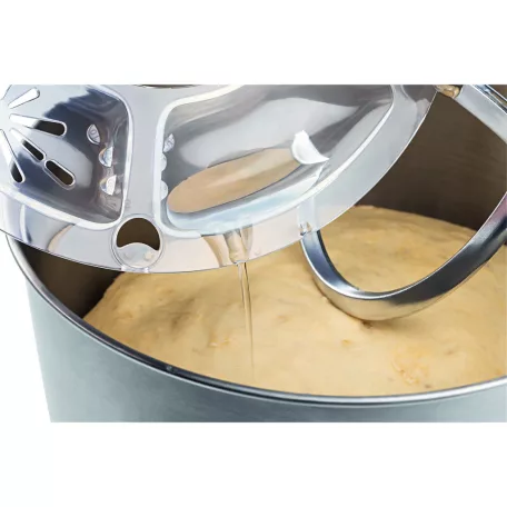 GourmetMaxx GM-15490 fekete 1500W 5L planetáris mixer, konyhai robotgép, 10 sebességfokozattal, 5 literes inox keverőtállal, multifunkciós fröccsenésgátló fedéllel