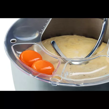 GourmetMaxx GM-15490 fekete 1500W 5L planetáris mixer, konyhai robotgép, 10 sebességfokozattal, 5 literes inox keverőtállal, multifunkciós fröccsenésgátló fedéllel