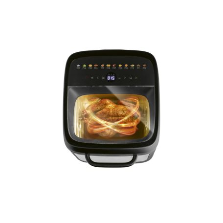 Gourmetmaxx 16409 AirFryer 1800W 12.5 literes XXL 9 az 1-ben Air Fryer, grillcsirke és kebab sütő, forrólevegős, légkeveréses digitális sütő, minisütő, forgó grillel, 3 grillráccsal, tepsivel
