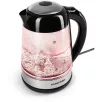   GourmetMaxx 16533 digitális, szabályozható hőfokú 2200W 1.7L inox - fekete üveg vízforraló, hőre színváltó LED világítással, melegentartás funkcióval