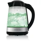 GourmetMaxx 16533 digitális, szabályozható hőfokú 2200W 1.7L inox - fekete üveg vízforraló, hőre színváltó LED világítással, melegentartás funkcióval