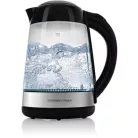 GourmetMaxx 16533 digitális, szabályozható hőfokú 2200W 1.7L inox - fekete üveg vízforraló, hőre színváltó LED világítással, melegentartás funkcióval