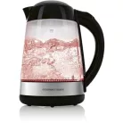 GourmetMaxx 16533 digitális, szabályozható hőfokú 2200W 1.7L inox - fekete üveg vízforraló, hőre színváltó LED világítással, melegentartás funkcióval