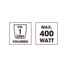 GOURMETmaxx DS-19178 fekete 400W 1L elektromos rizsfőző és pároló üvegfedővel, 1 liter / 800 gramm töltőkapacitással, melegentartás funkcióval