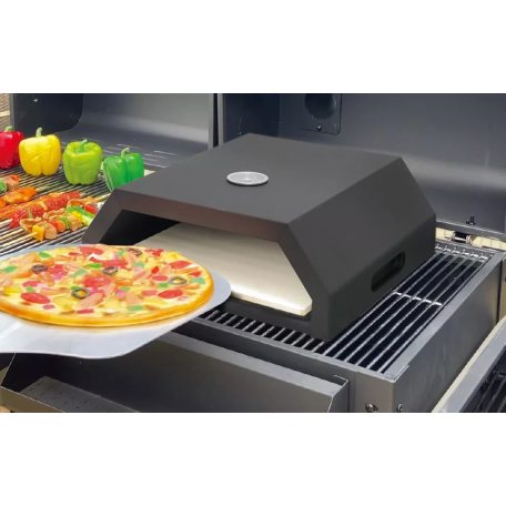 Hausmeister | GardenMeister GM 2004 PizzaBox 30 cm pizzához pizzakővel, pizzasütő kemence (doboz) kivehető kerámialappal kerti grillezőhöz, faszenes grillsütőhöz, gázgrillhez (Pizza kemence)
