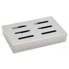 GrillMeister Smoker Box BBQ 21 x 13 x 3.5 cm nemesacél inox füstölődoboz, füstölő box intenzív grillaromához, faszén-, gáz- és pellet tüzelésű grillekhez