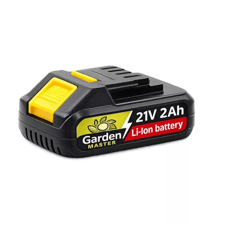 GardenMaster 21V 2Ah (2000 mAh) gyári li-ion akku, pótakku, akkumulátor GardenMaster GM-CDGS017-C cserjevágóhoz, mini akkus kézi láncfűrészhez