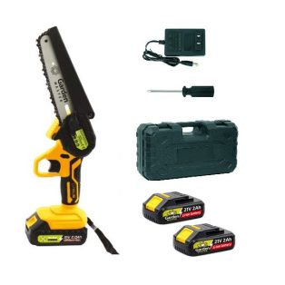   GardenMaster 185 mm 2 x 21V 2Ah DUPLA akkus cserjevágó, 2 db 21V 2000 mAh akkumulátoros kézi fűrész, mini láncfűrész, 2 db akkuval, 1 db hálózati töltővel, kofferben (GM-CDGS017-C)