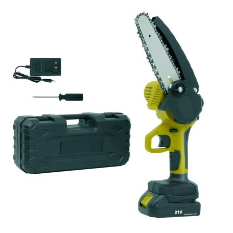 GardenMaster 185 mm 2 x 21V 2Ah DUPLA akkus cserjevágó, 2 db 21V 2000 mAh akkumulátoros kézi fűrész, mini láncfűrész, 2 db akkuval, 1 db hálózati töltővel, kofferben (GM-CDGS017-C)