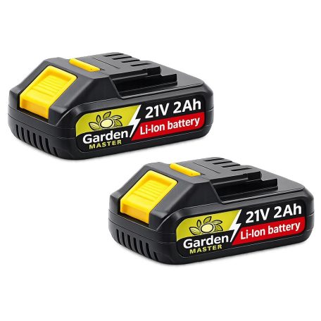 GardenMaster 185 mm 2 x 21V 2Ah DUPLA akkus cserjevágó, 2 db 21V 2000 mAh akkumulátoros kézi fűrész, mini láncfűrész, 2 db akkuval, 1 db hálózati töltővel, kofferben (GM-CDGS017-C)
