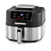   GOURMETmaxx FryBBQ inox 2 az 1-ben 360° digitális Air Fryer és BBQ grill 2000W, 5L kosárrral, érintőkijelzővel és húshőmérővel (19177)