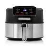   GOURMETmaxx FryBBQ inox 2 az 1-ben 360° digitális Air Fryer és BBQ grill 2000W, 5L kosárrral, érintőkijelzővel és húshőmérővel (19177)